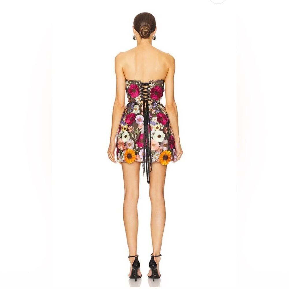 NWOT BRONX AND BANCO Bouquet Maraya Mini Dress in Black Multi, szie L - Picture 3 of 16